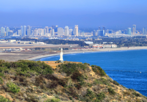 aerial image of the Cabrillo National Monument in Point Loma San Diego