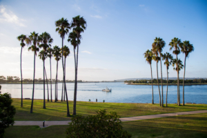 landscape view of the san diego mission bay beach 